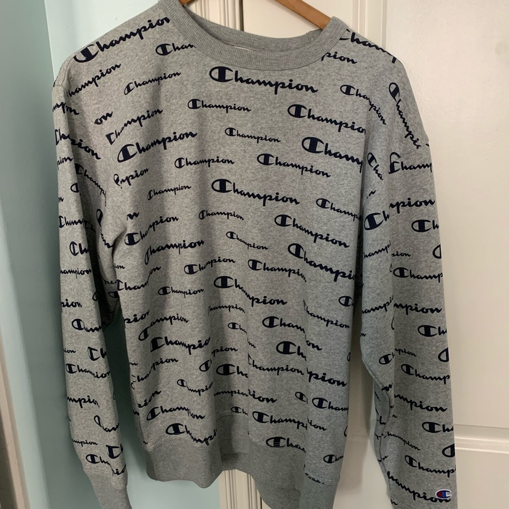 Champion Powerblend Crewneck, All Over Logo